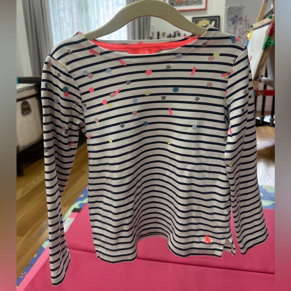 Joules Striped Kids Shirt with Colorful Accents